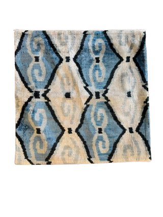 20"x20" Velvet Pillow Covers, Blue & White