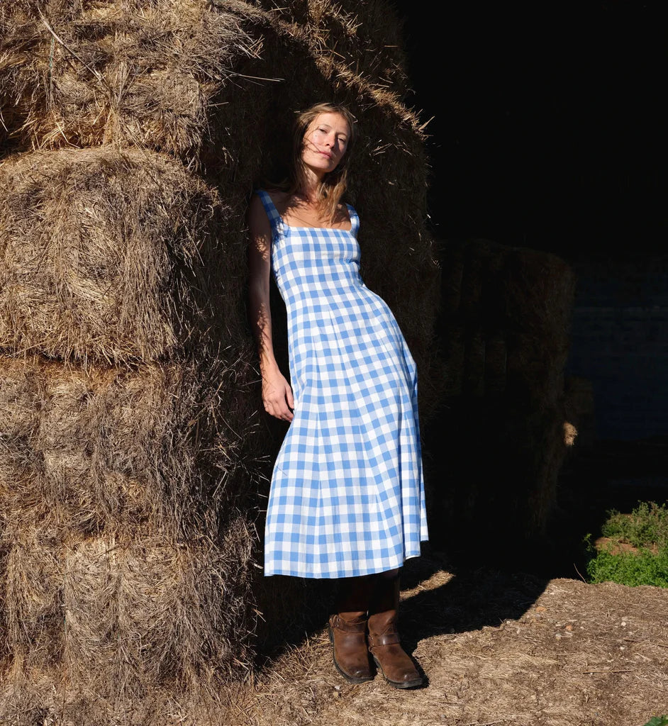 blue bonnet dress Cleobella Ardena Ankle Designed with a scoop