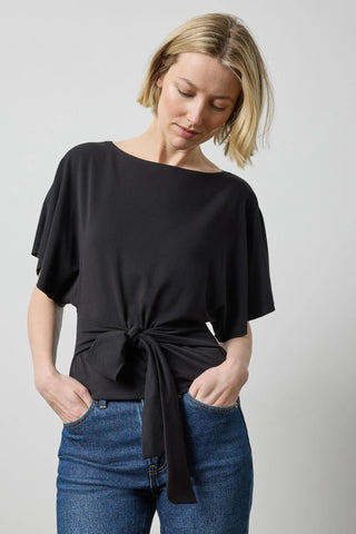 Tie Back Dolman Top, Black