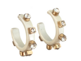White Crystal Huggie
