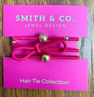 Ribbons & Bows Hair Tie Set - Holiday Pink