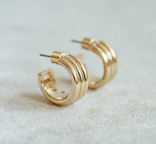 Triple Mini Hoop - Gold