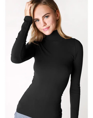 LS Mock Neck Black