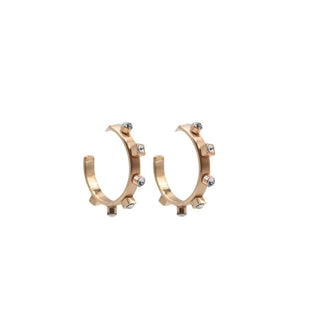 Gold Metal Hoop in Crystal