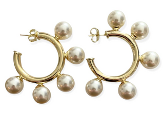 Gio Hoops Pearls