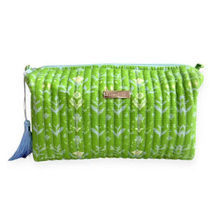 Petal Garden Green Cosmetic Bag