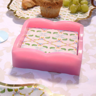 Pink Palm Acrylic Cocktail Napkin Holder