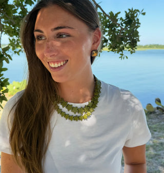 Large Star Necklace in Hunter Green