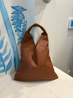 Large V Shoulder Bag, Brown