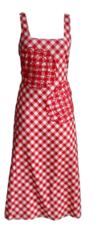 Miley Midi, Red Gingham/Shell