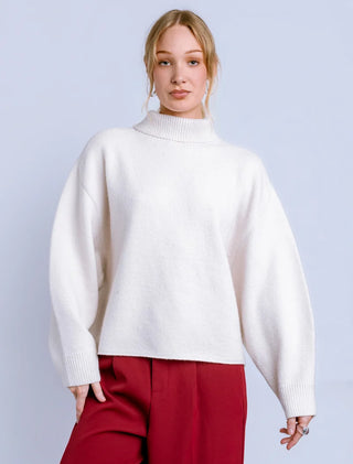 Echo Turtleneck in White Lotus