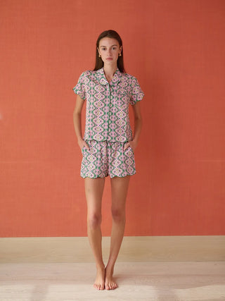 Garland Pink Scalloped PJ Short Set