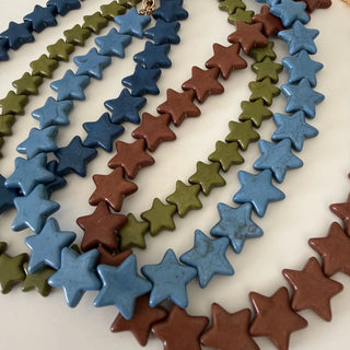 Small Star Necklace in Brown