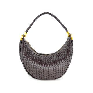 Double Strap Woven Hobo, Chocolate