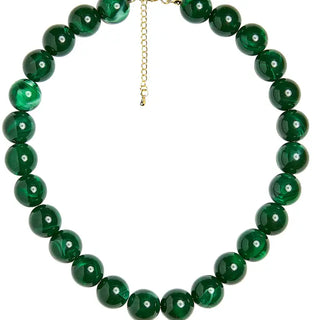 Ryan Beaded Acrylic Necklace, Emerald