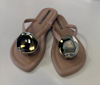 Beige & Gold Puff Art Sandal