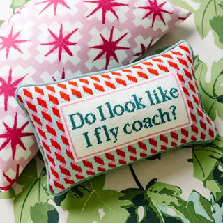 Fly Coach Needlepoint Pillow