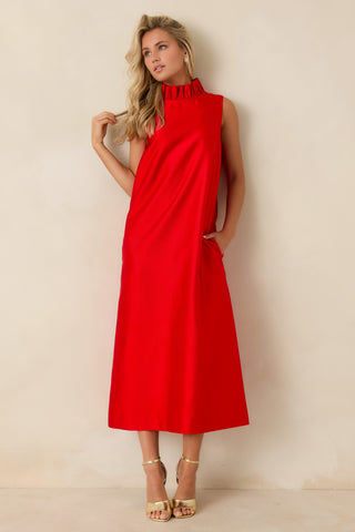 Cecily Maxi Dress, Cranberry Red