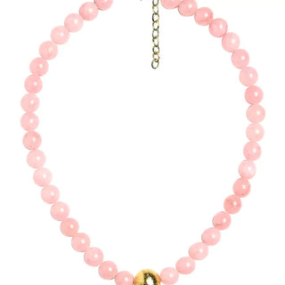 Winnie Quartz Beaded Necklace, Light Pink