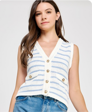 V Neck Crochet Vest