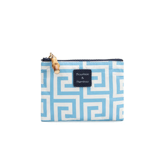 Coin Purse, French Blue Greek Key