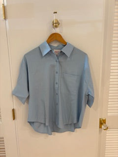 Blue Button Short Sleeve Shirt