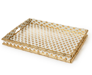 Gold/White Hand Painted Tray