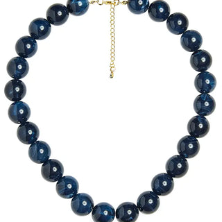 Ryan Beaded Acrylic Necklace, Navy