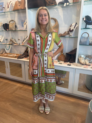 Multi Color Midi Shirtdress