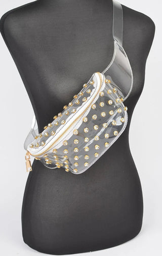 Rhinestone Studded Clear Fanny Pack