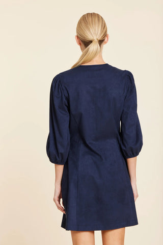 Faux Suede Navy Dress