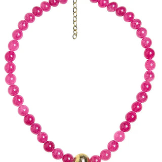 Winnie Quartz Beaded Necklace, Pink