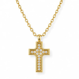 Wyatt Mini Cross Necklace in Gold