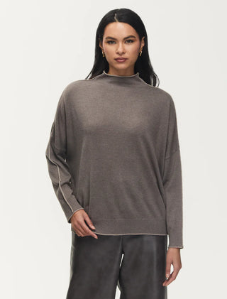 Fawn Mock Sweater, Heather