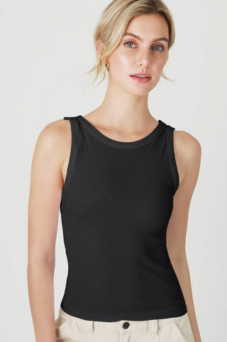 Reversible Ribbed Black Tank - One Size