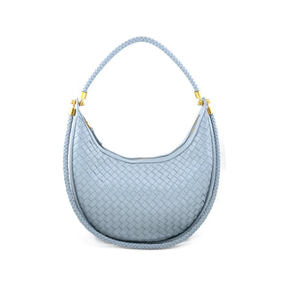 Blue Woven Double Handle Bag