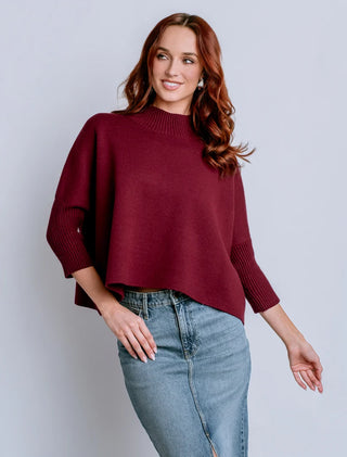 Aja Sweater, Dark Cherry
