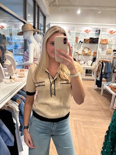 Caboto Top, Beige/ Black