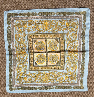 Decorative Scarf, Greek Key Gold & Blue