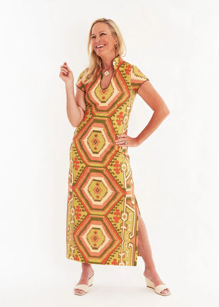 Tarpon Dress in Kilim Squash