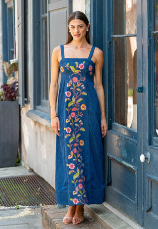 Annalisa Dress in Denim Floral