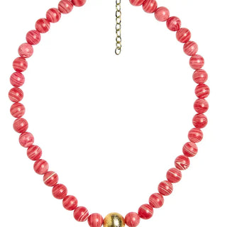 Winnie Quartz Beaded Necklace, Coral