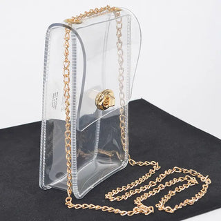 Clear Crossbody, Gold