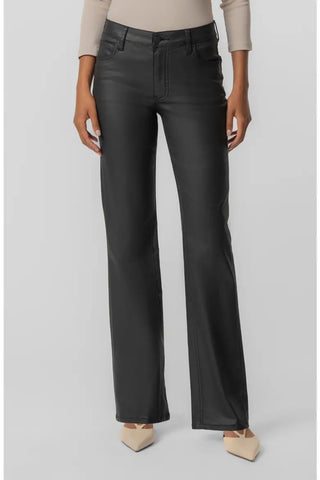Kelly High Rise Matte Black Coated Denim