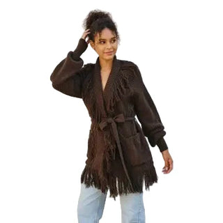 Chocolate Fringe Cardigan