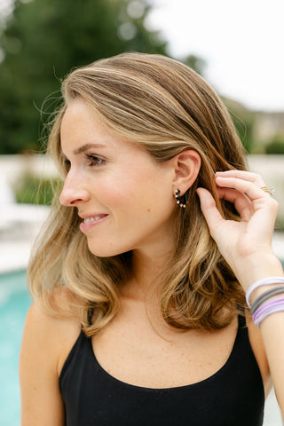Huggie Hoop Earring in Black
