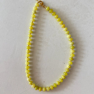 Sea Glass Necklace in Chartreuse