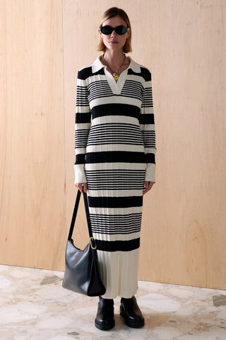 Yana Dress in Noir Stripe