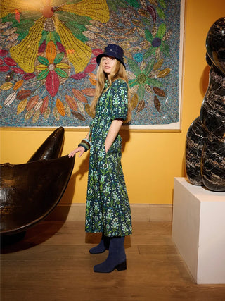 Banyan Dress in Peacock Navy