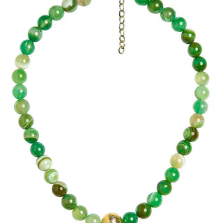 Winnie Quartz Beaded Necklace, Evergreen Multi